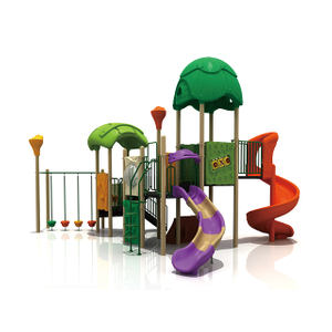 Parque infantil de plástico para niños en edad preescolar, equipo de juego al aire libre