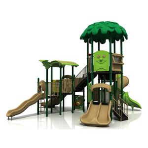 Parque infantil al aire libre del bosque para niños con equipo de tobogán para parque de atracciones