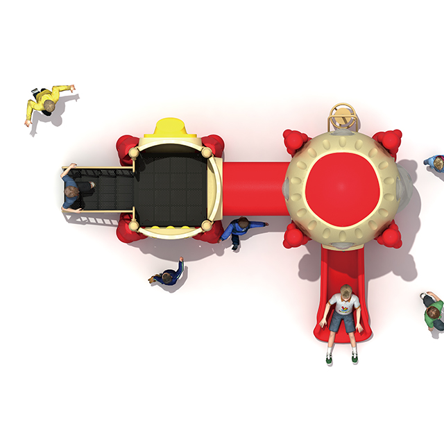 Equipo de tobogán de patio de juegos sin motor al aire libre Adventure Park Rocket Ship para niños