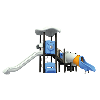 Juegos de juegos para el espacio exterior para niños pequeños Casa de juegos con tobogán modular al aire libre Equipo de juegos personalizable para el parque de atracciones